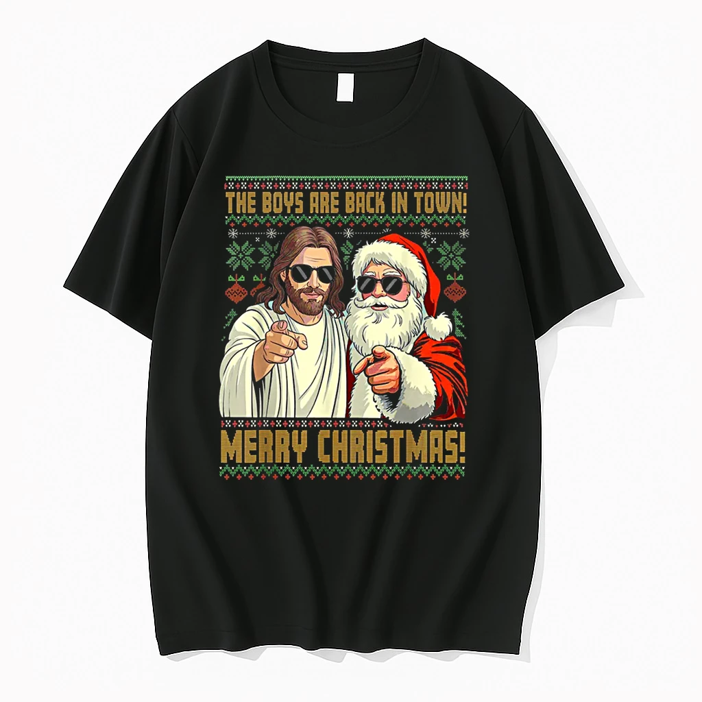 Jesus Santa The Boys Are Back In Town Merry Christmas Shirts