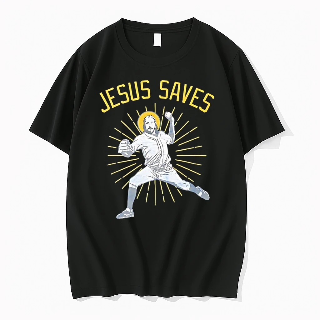 Jesus Saves Baseball Player Graphic Shirts