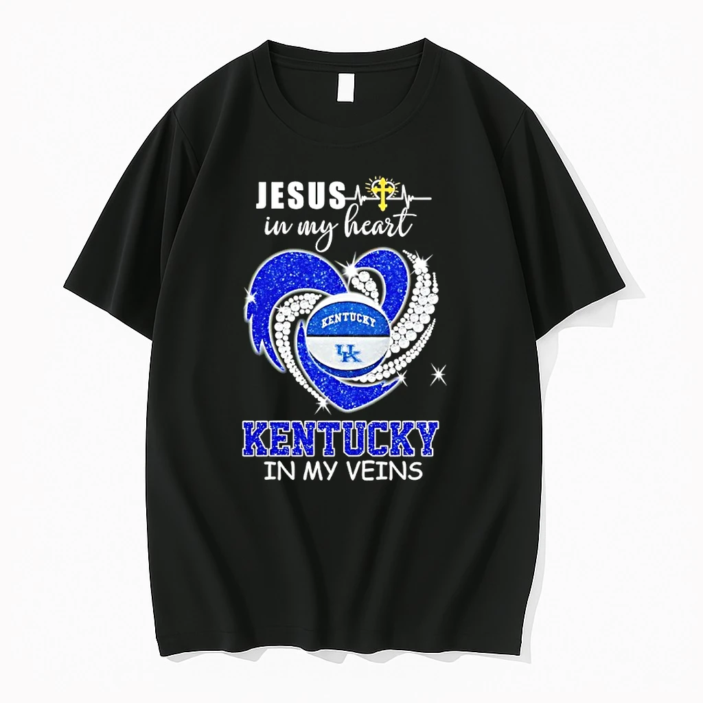 Jesus In My Heart Kentucky Wildcats Basketball In My Veins Shirts