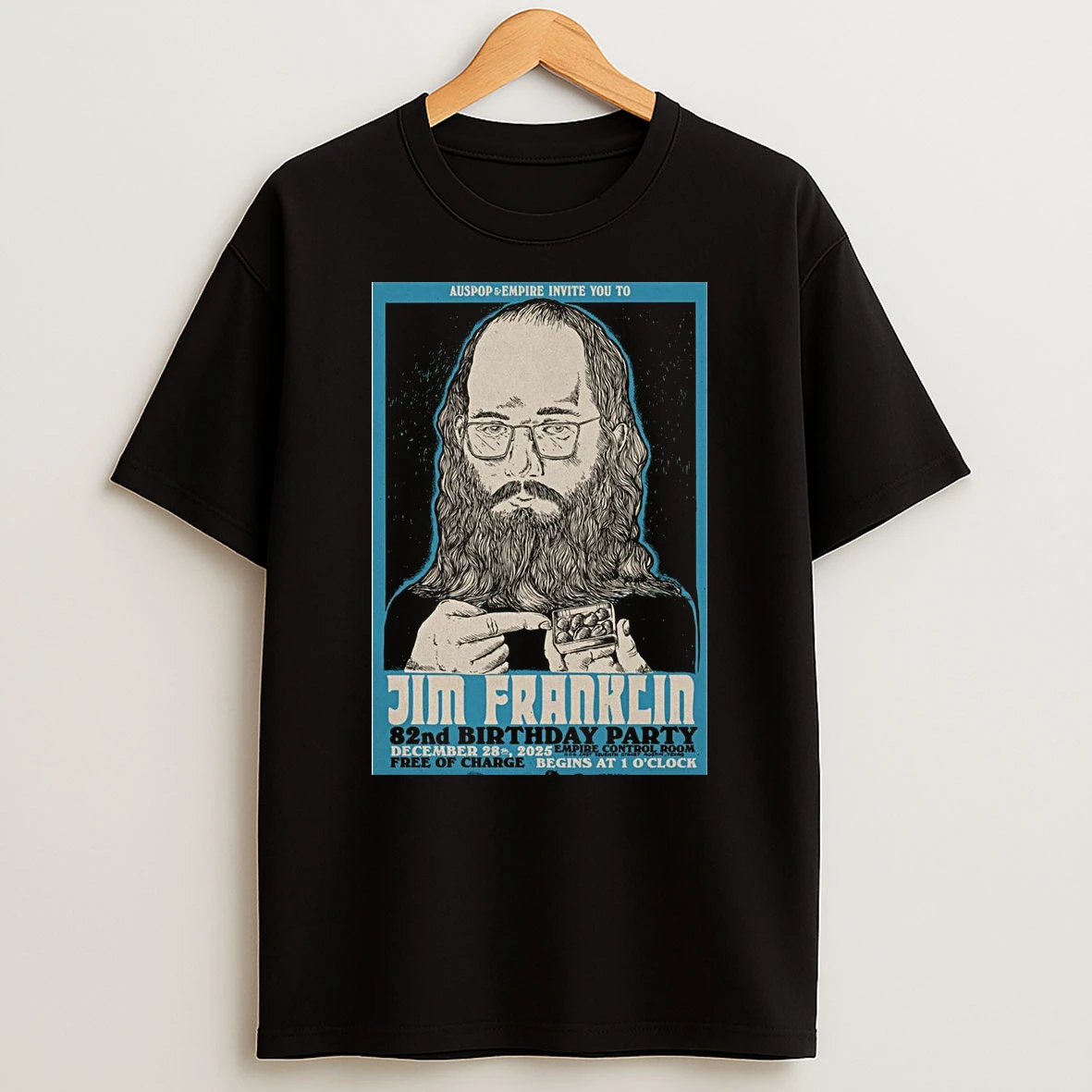 Jim Franklin 82nd Birthday Party Empire Control Room December 28 2025 Shirts