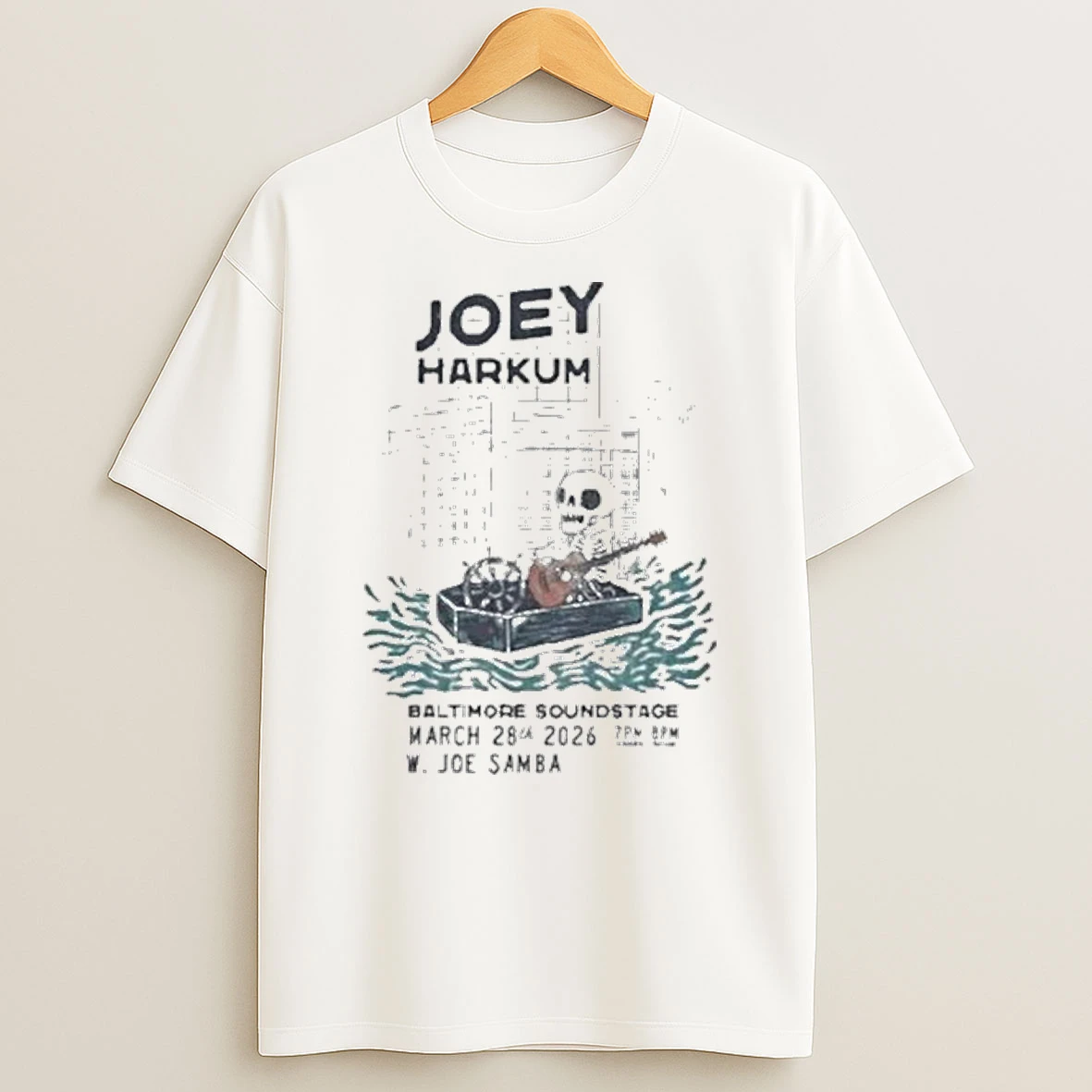 Joey Harkum Event Baltimore Md On March 28 2026 Skeleton Guitar Coffin Shirts