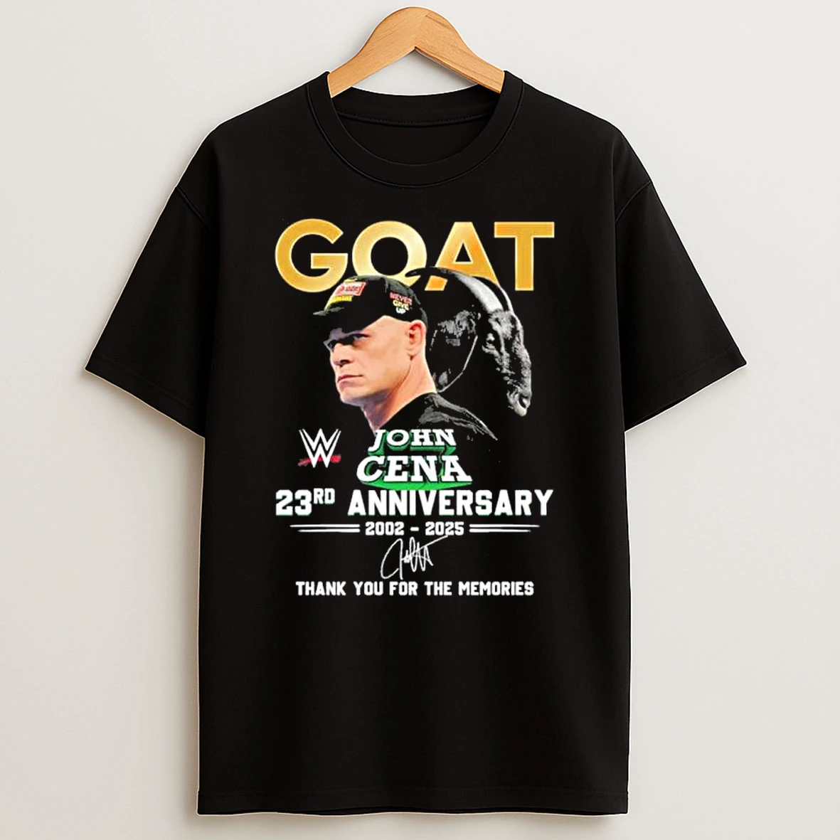 John Cena Goat 23rd Anniversary 2002 2025 Thank You For The Memories Shirts
