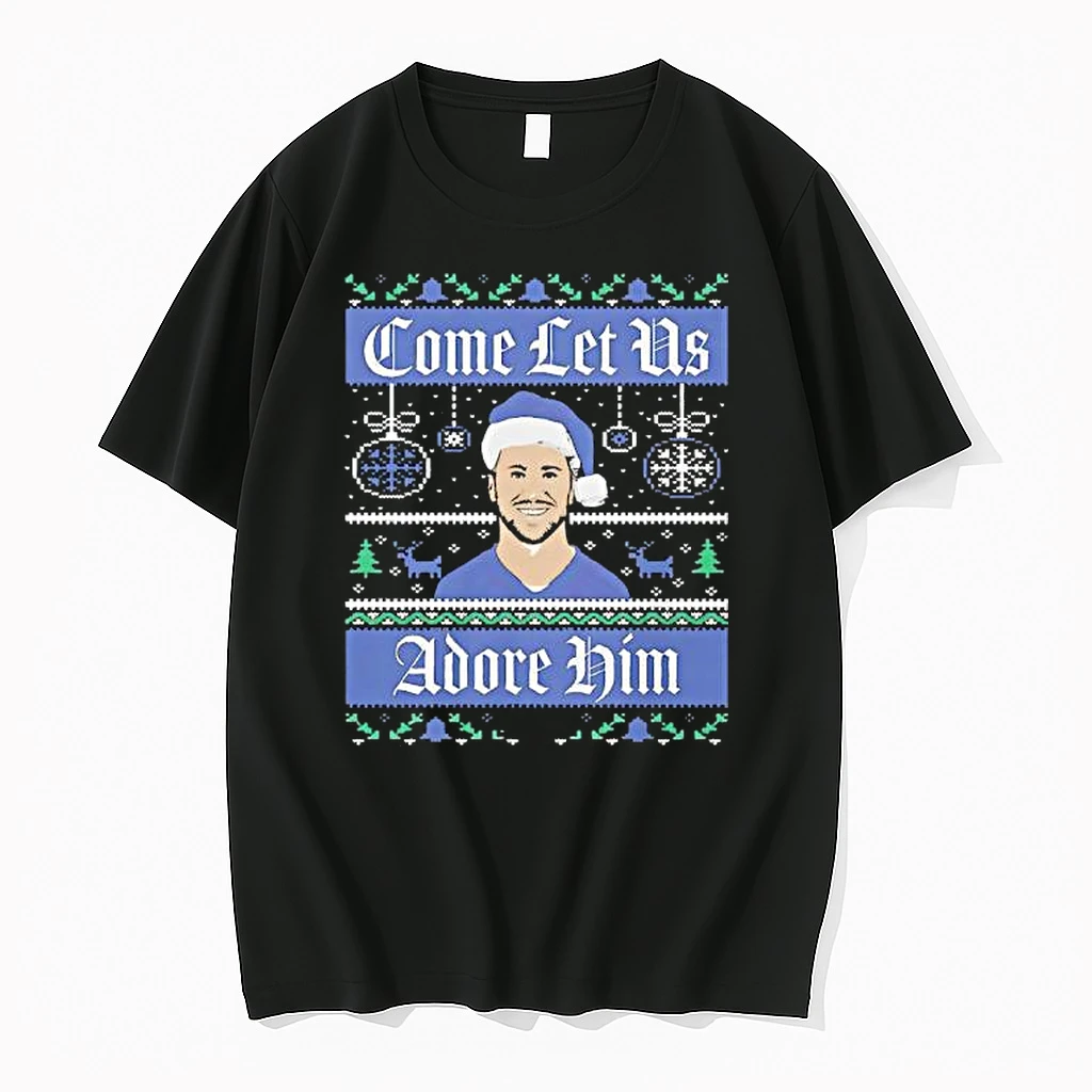 Josh Allen Buffalo Bills Football Come Let Us Abore Him Ugly Christmas Shirts