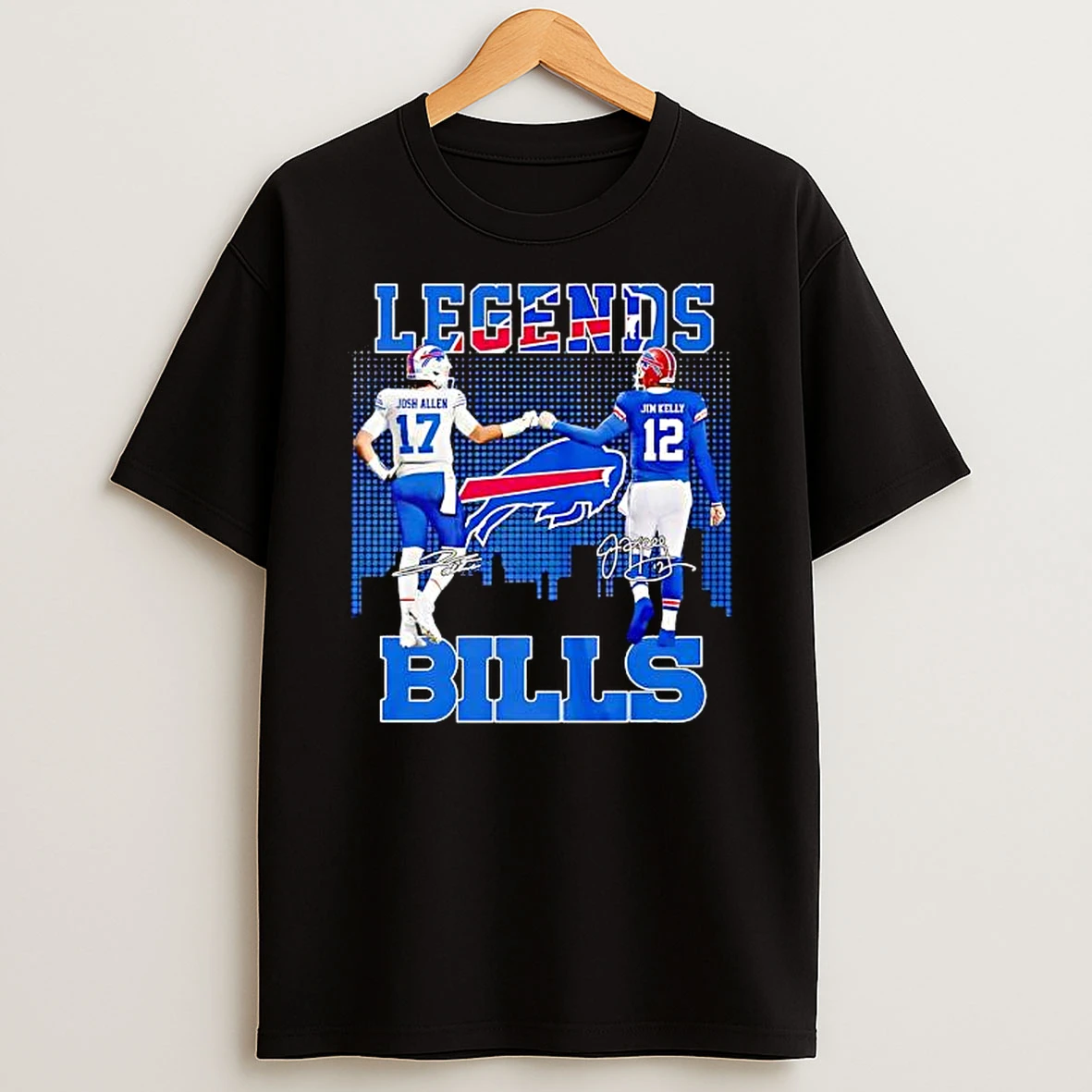 Josh Allen X Jim Kelly Buffalo Bills Football Legends Signature Shirts