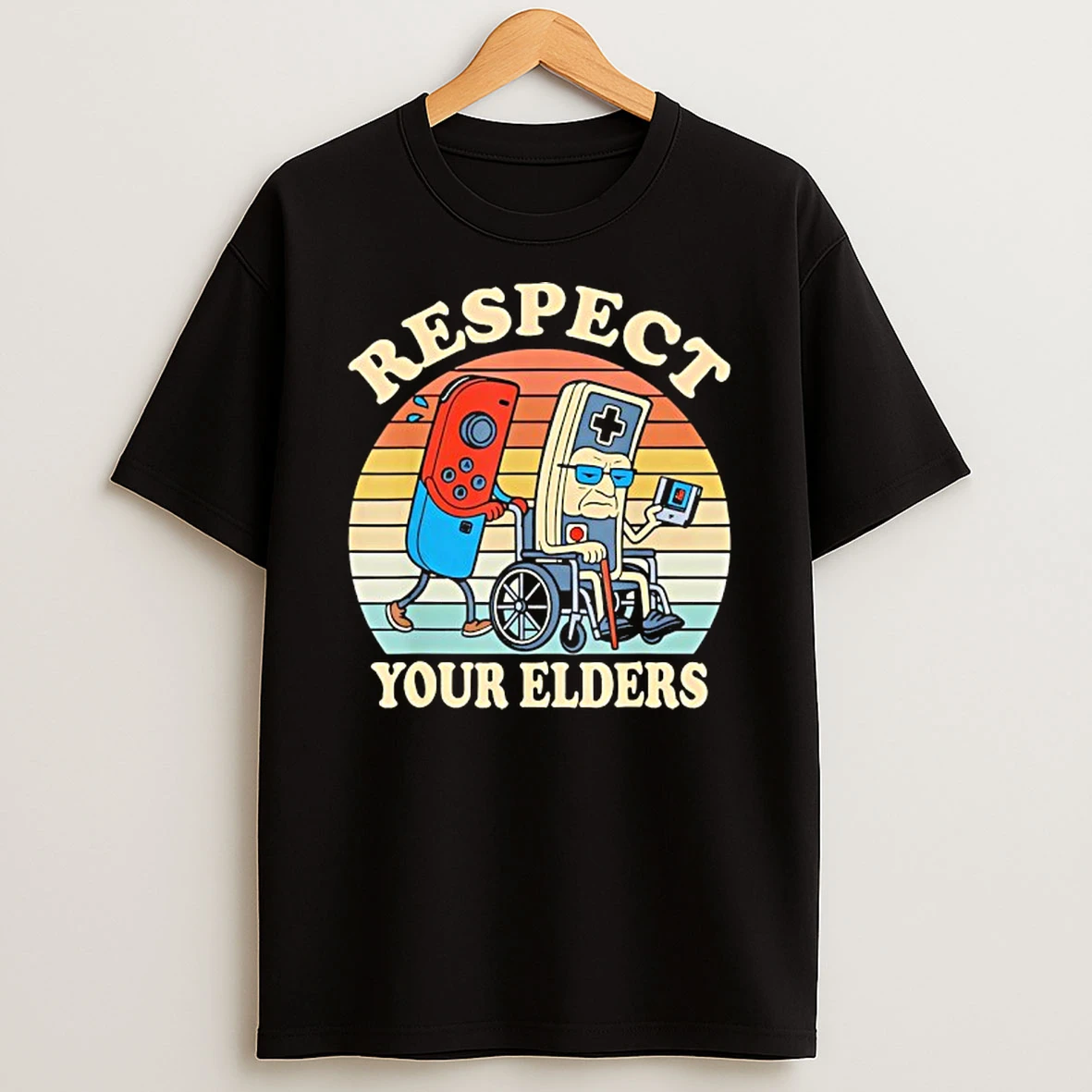 Joy Con Push Nes Control Respect Your Elders Vintage Shirts
