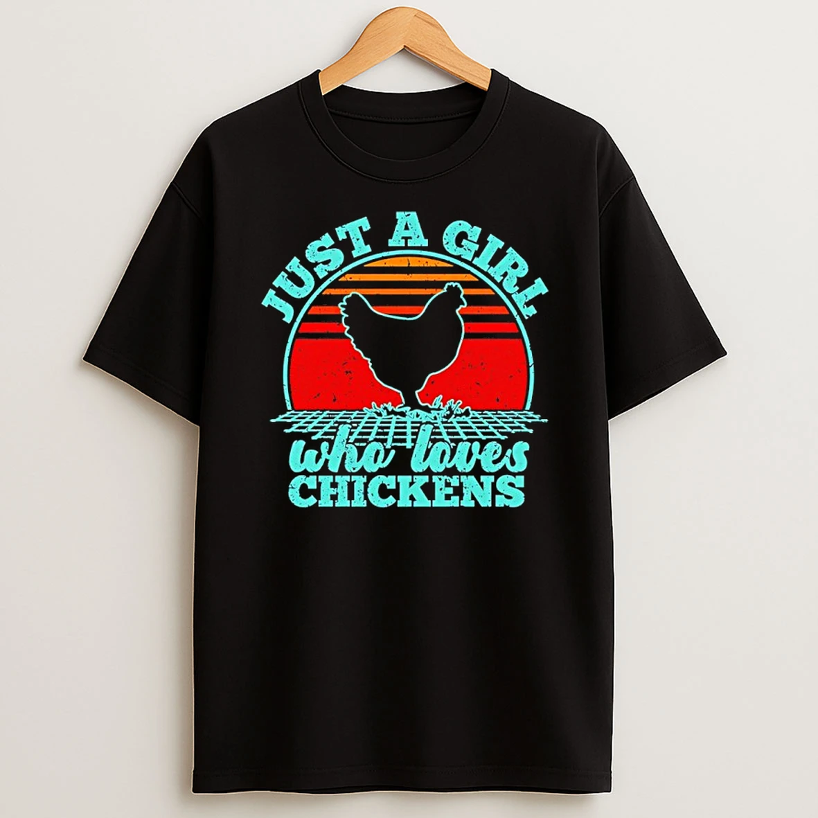 Just A Girl Who Loves Chickens Sunset Shirts