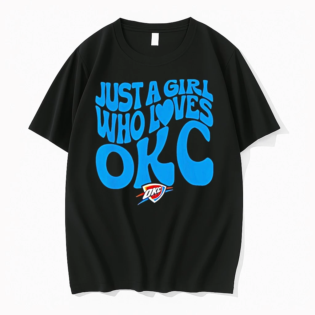 Just A Girl Who Loves Okc Logo Shirts