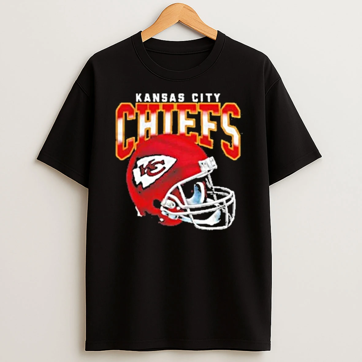 Kansas City Chiefs Nfl Logo Gradient Helmet Football Lover Shirts