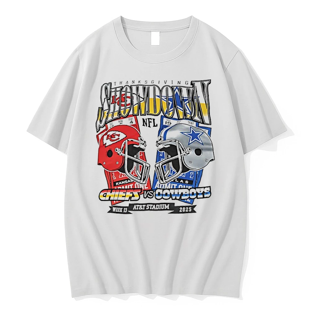 Kansas City Chiefs Vs Dallas Cowboys 2025 Thanksgiving Showdown Shirts