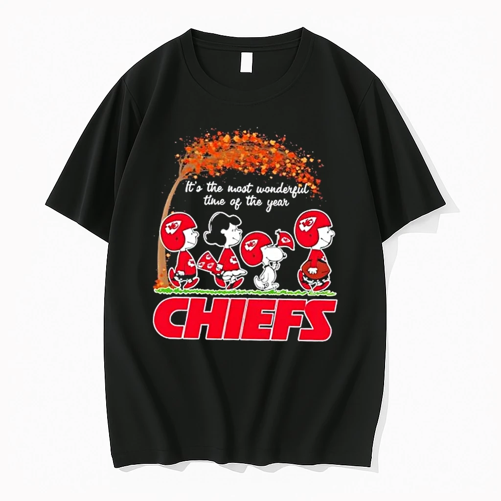 Kansas City Chiefs X Peanuts Snoopy And Friends Autumn Its The Most Wonderful Time Of The Year Shirts