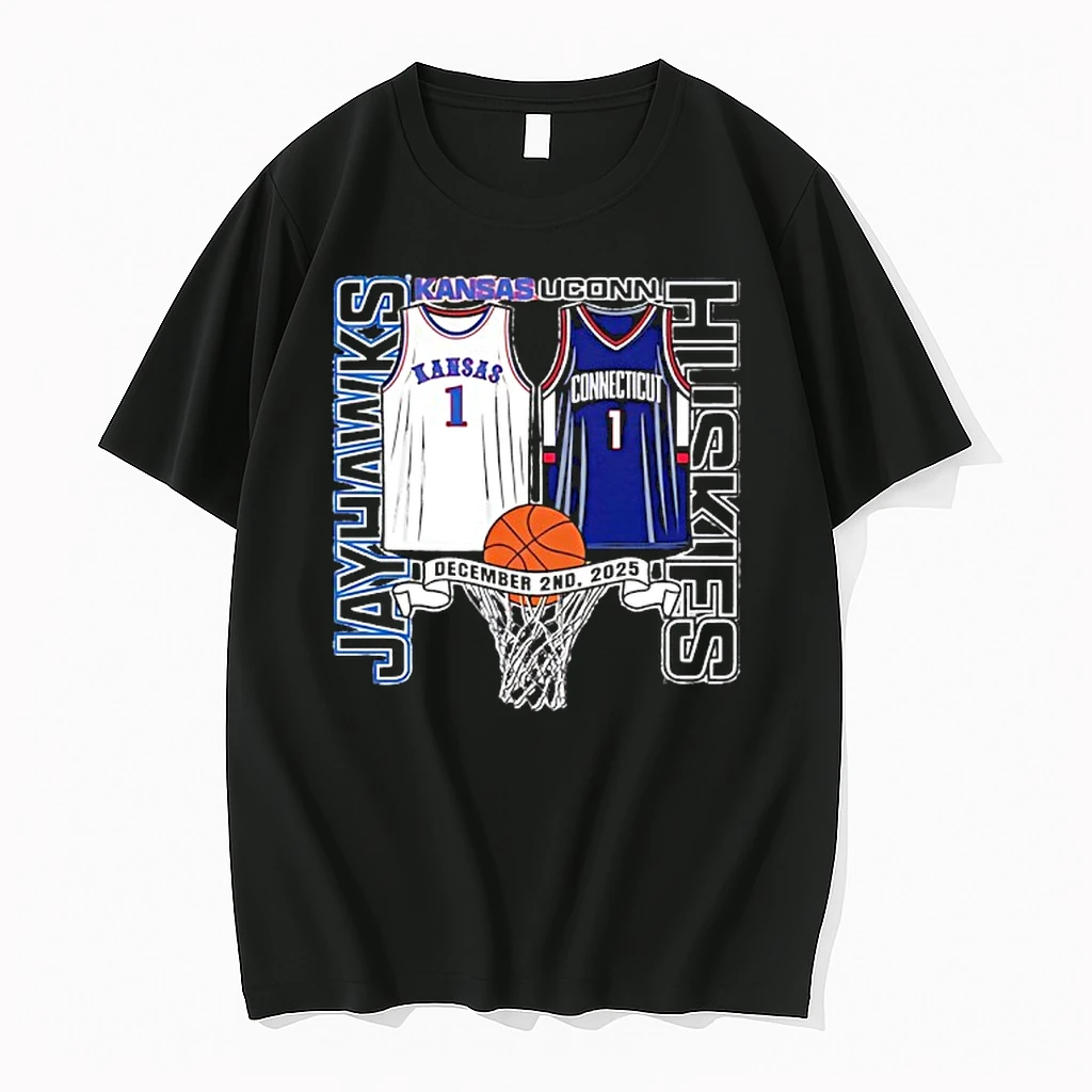 Kansas Jayhawks Basketball Vs Uconn Huskies December 2nd 2025 Shirts