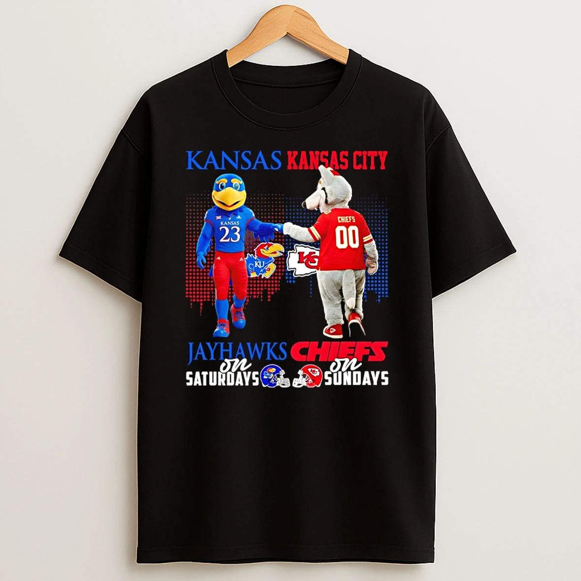 Kansas Jayhawks On Saturdays X Kansas City Chiefs On Sundays Mascot Shirts