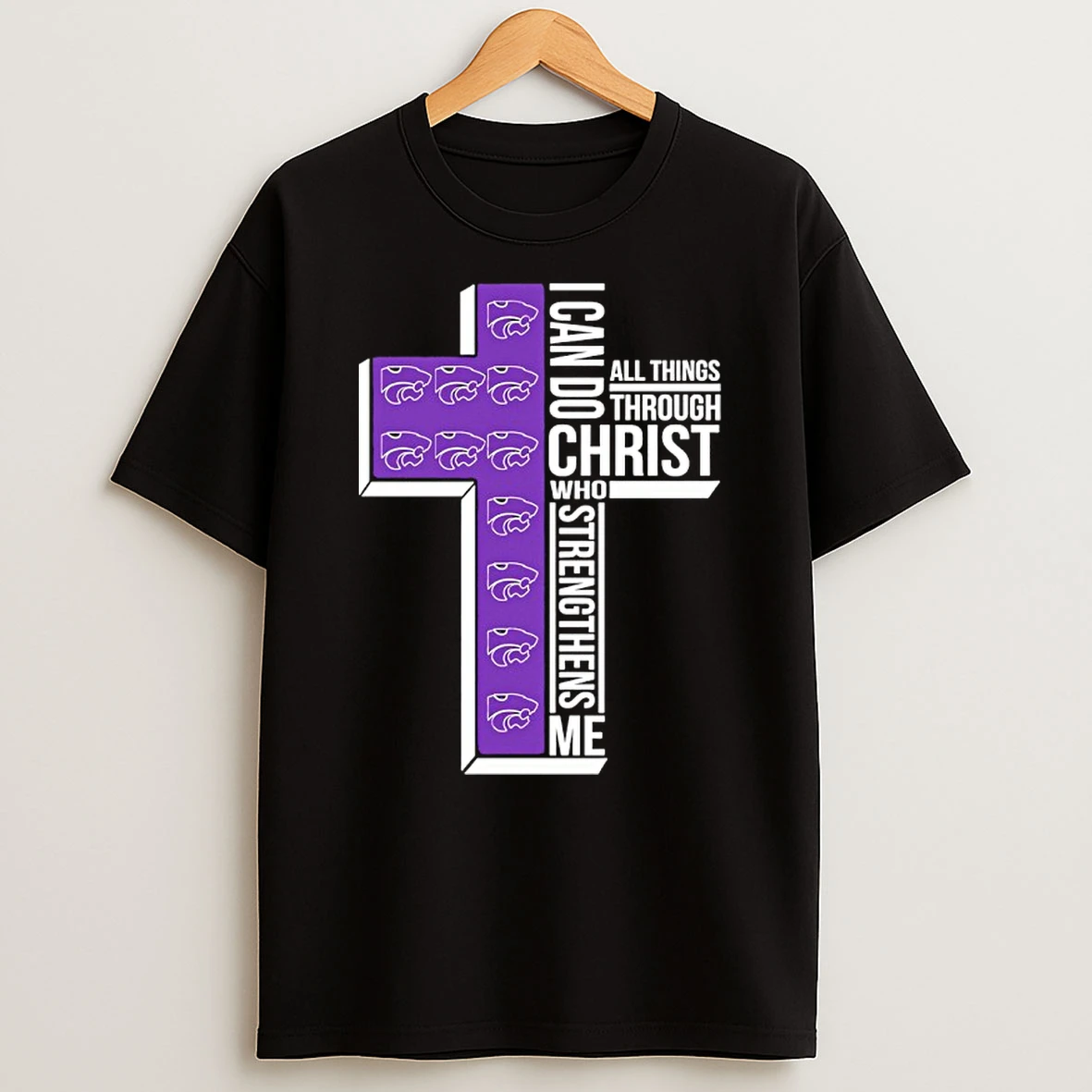 Kansas State Wildcats Cross I Can Do All Things Through Christ Who Strengthen Me Shirts