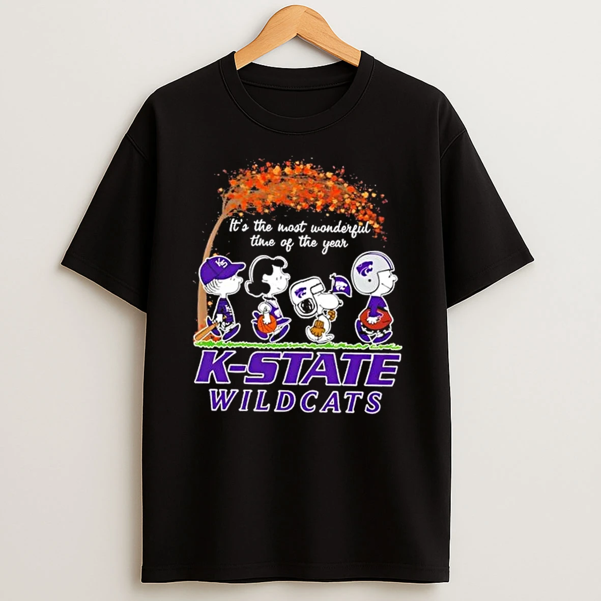 Kansas State Wildcats X Peanuts Snoopy And Friends Autumn Its The Most Wonderful Time Of The Year Shirts