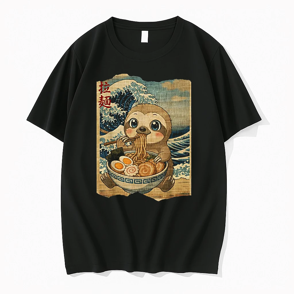 Kawaii Sloth Ramen Noodle Bowl Japanese Wave Shirts