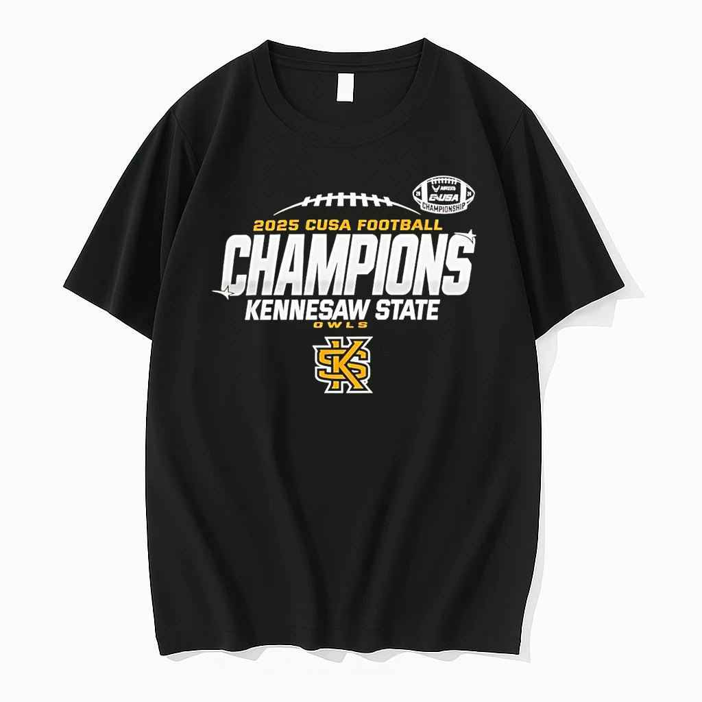 Kennesaw State Owls 2025 Cusa Football Champions Shirts