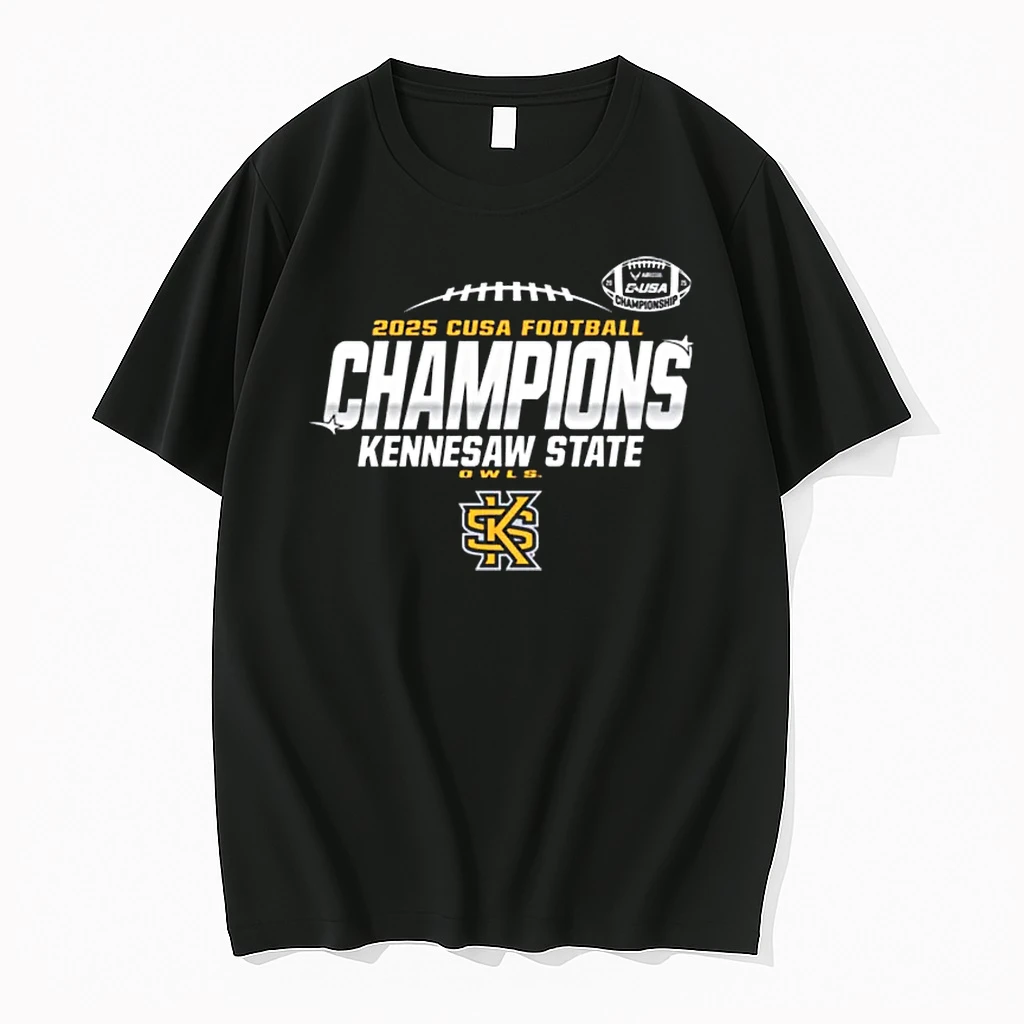 Kennesaw State Owls C Usa Champs 2025 Football Locker Room Shirts
