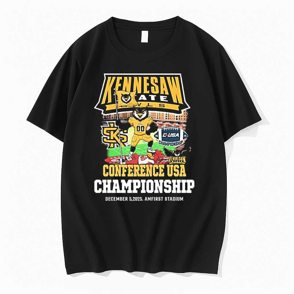 Kennesaw State Owls Conference Usa Championship December 5 2025 Amfirst Stadium Mascot Shirts