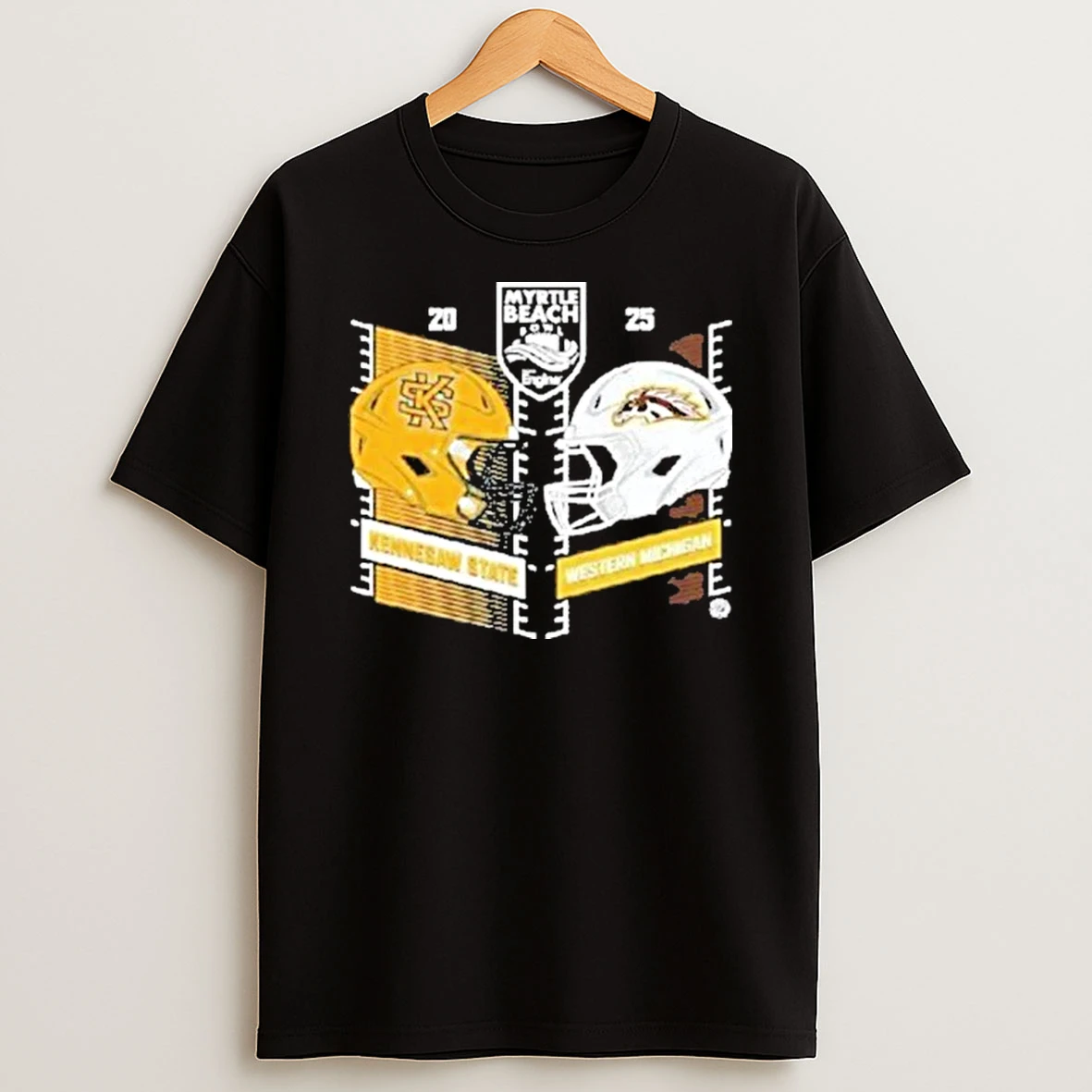 Kennesaw State Owls Vs Western Michigan Broncos Football Myrtle Beach Bowl Shirts