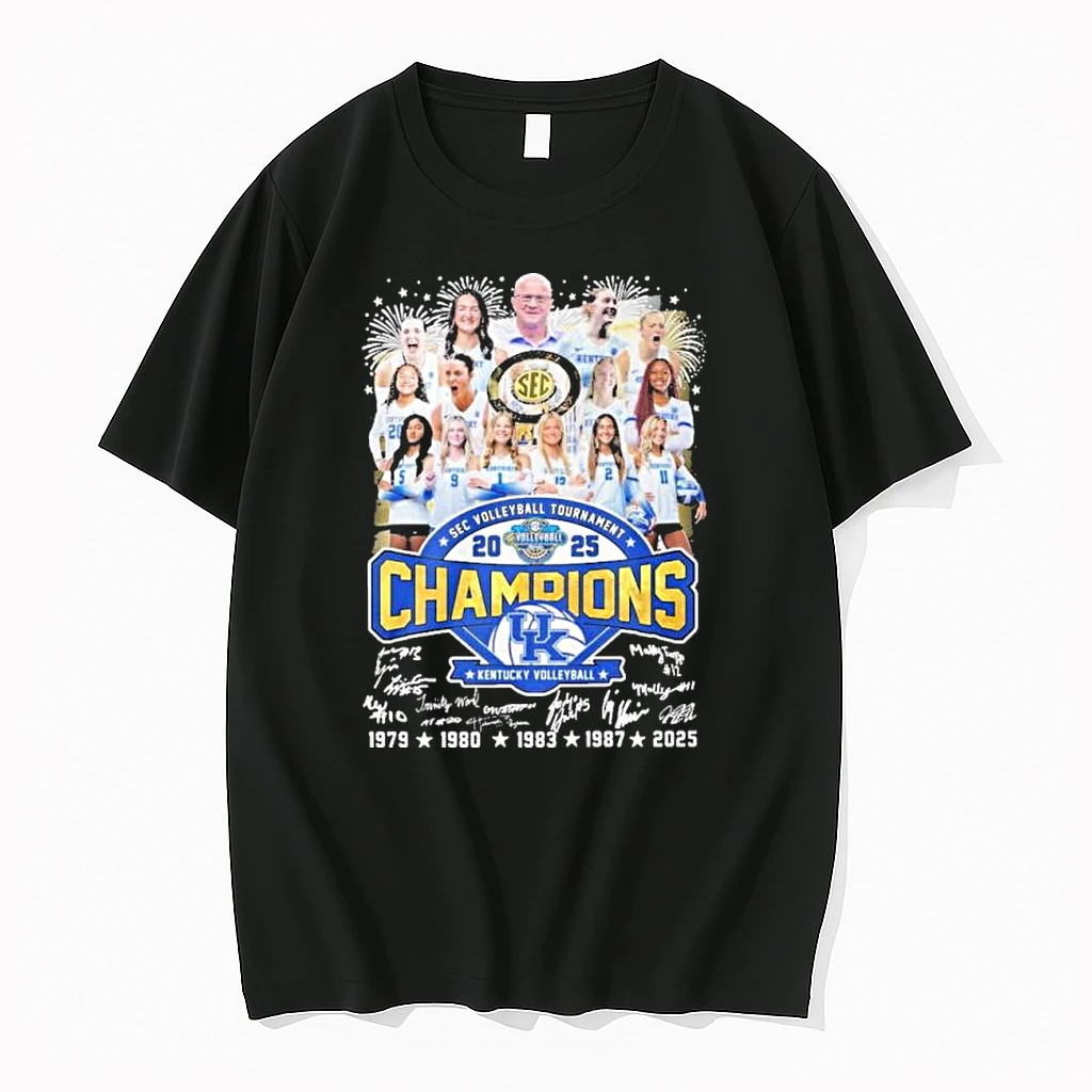 Kentucky Wildcats Teams 2025 Sec Volleyball Tournament Champions Signatures Shirts