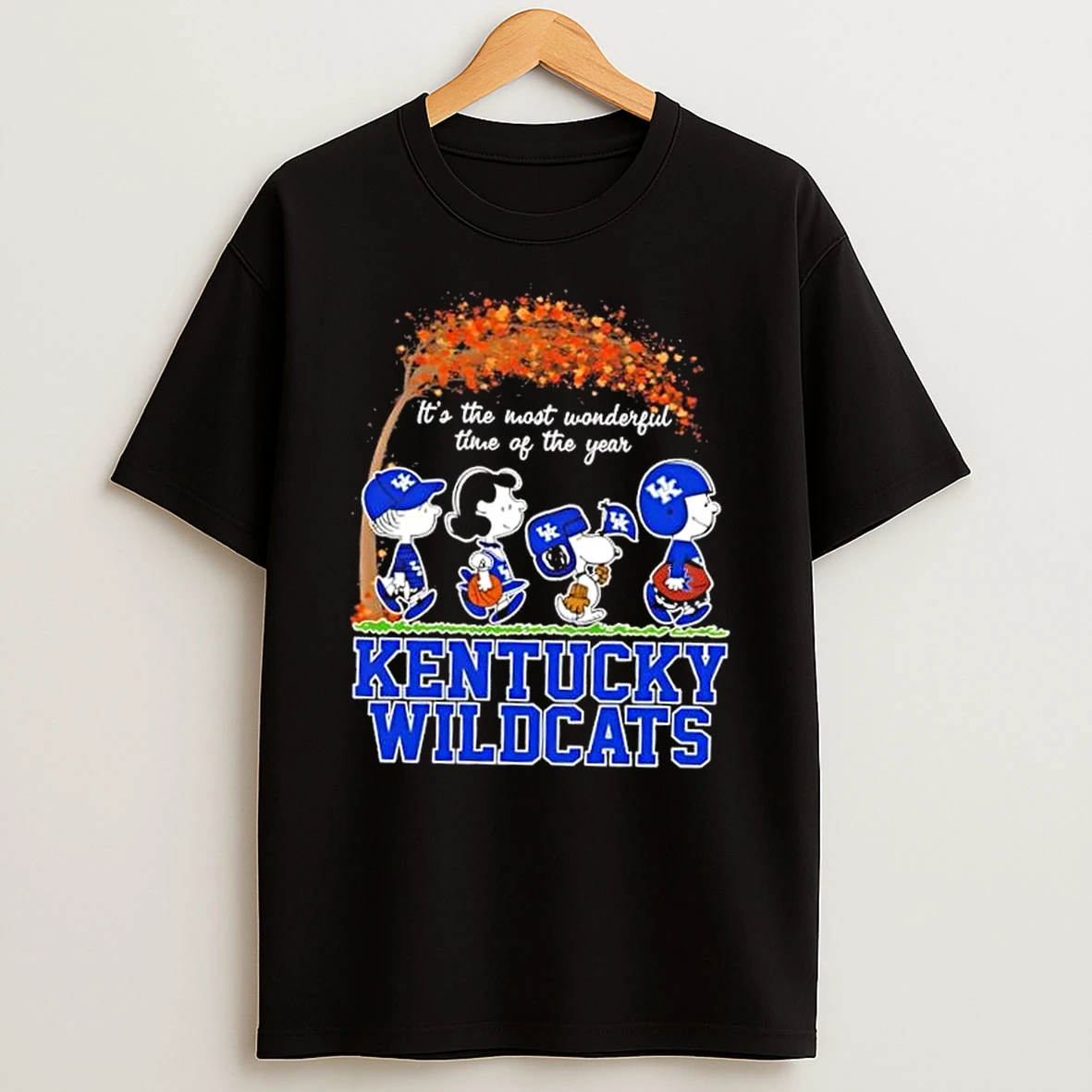 Kentucky Wildcats X Peanuts Snoopy And Friends Autumn Its The Most Wonderful Time Of The Year Shirts