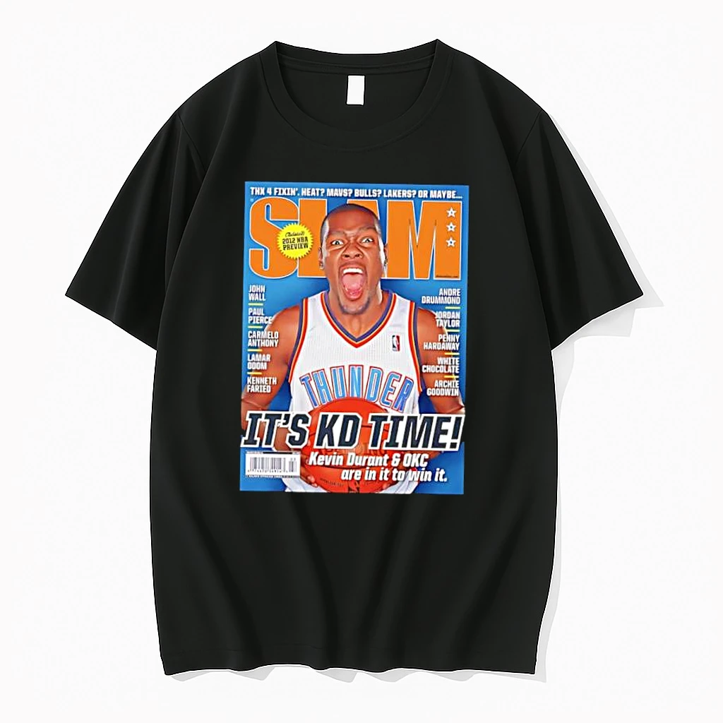 Kevin Durant Its Kd Time Thunder Slam Cover Nba Basketball Shirts