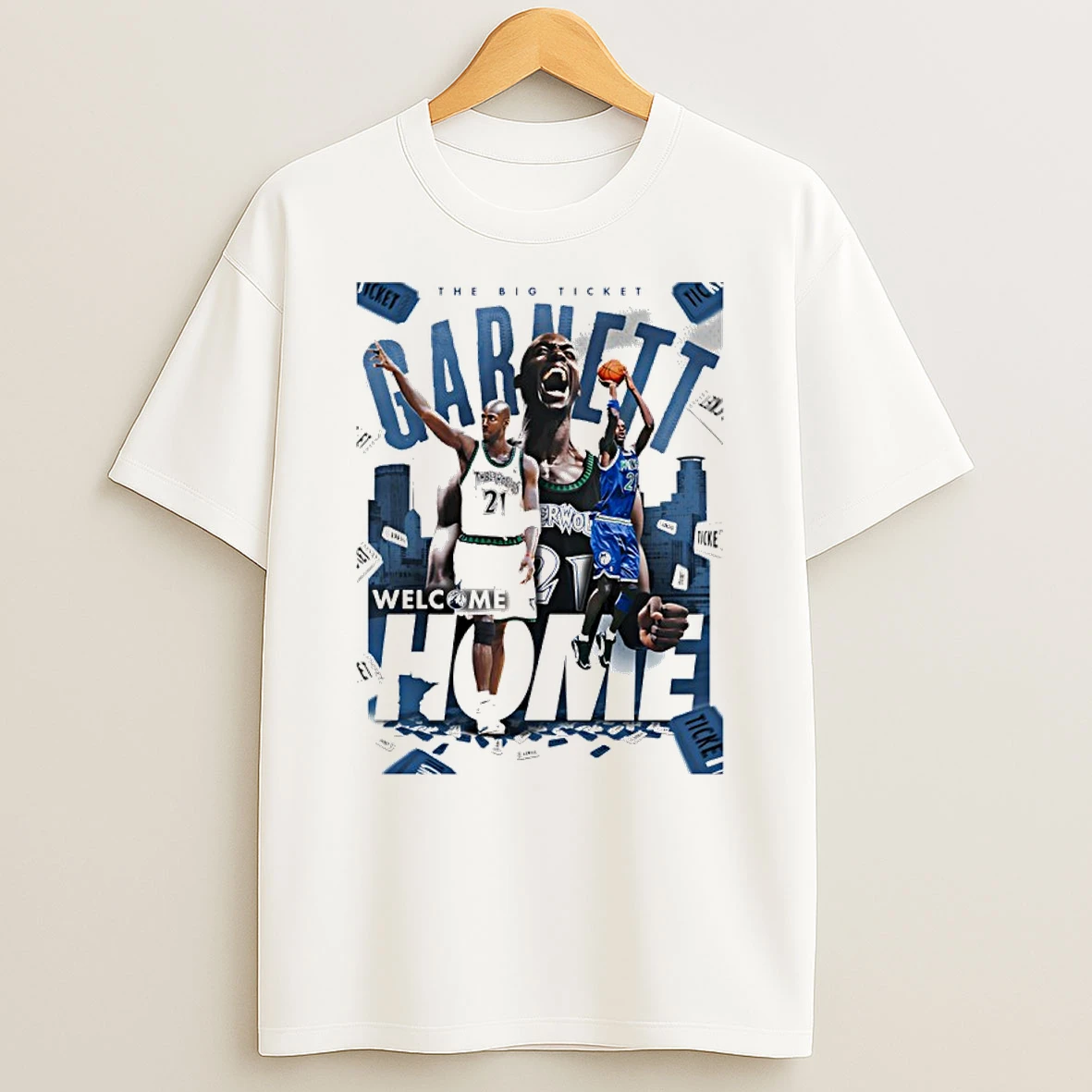 Kevin Garnett Minnesota Timberwolves The Big Ticket Welcome Home Shirts