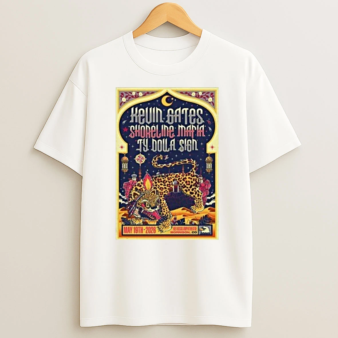 Kevin Gates With Shoreline Mafia And Ty Dolla Sign May 19 2026 Red Rocks Amphitheatre In Morrison Co Shirts