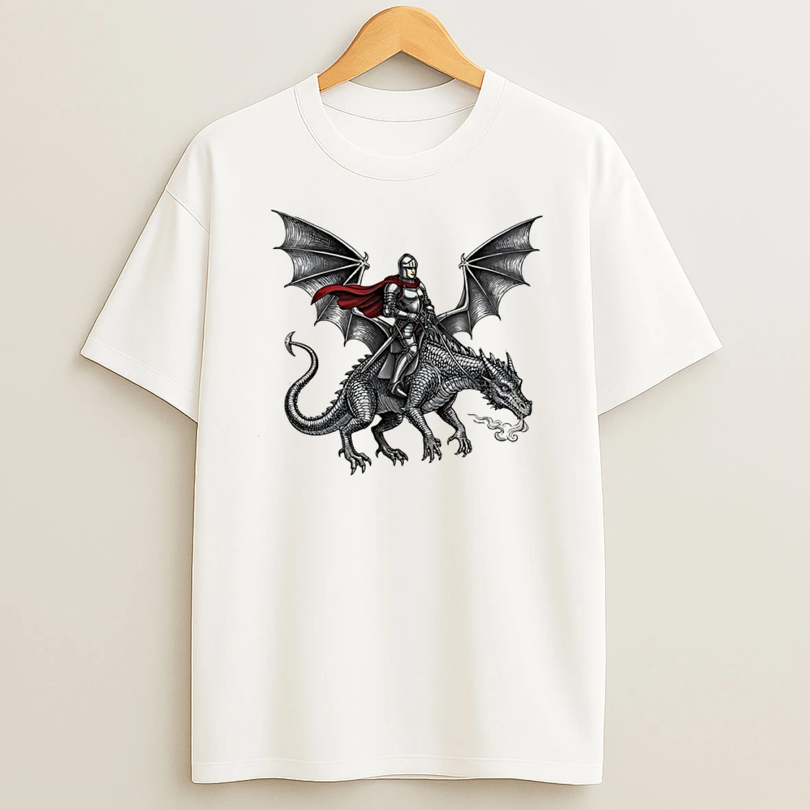 Knight Riding Dragon Art Shirts