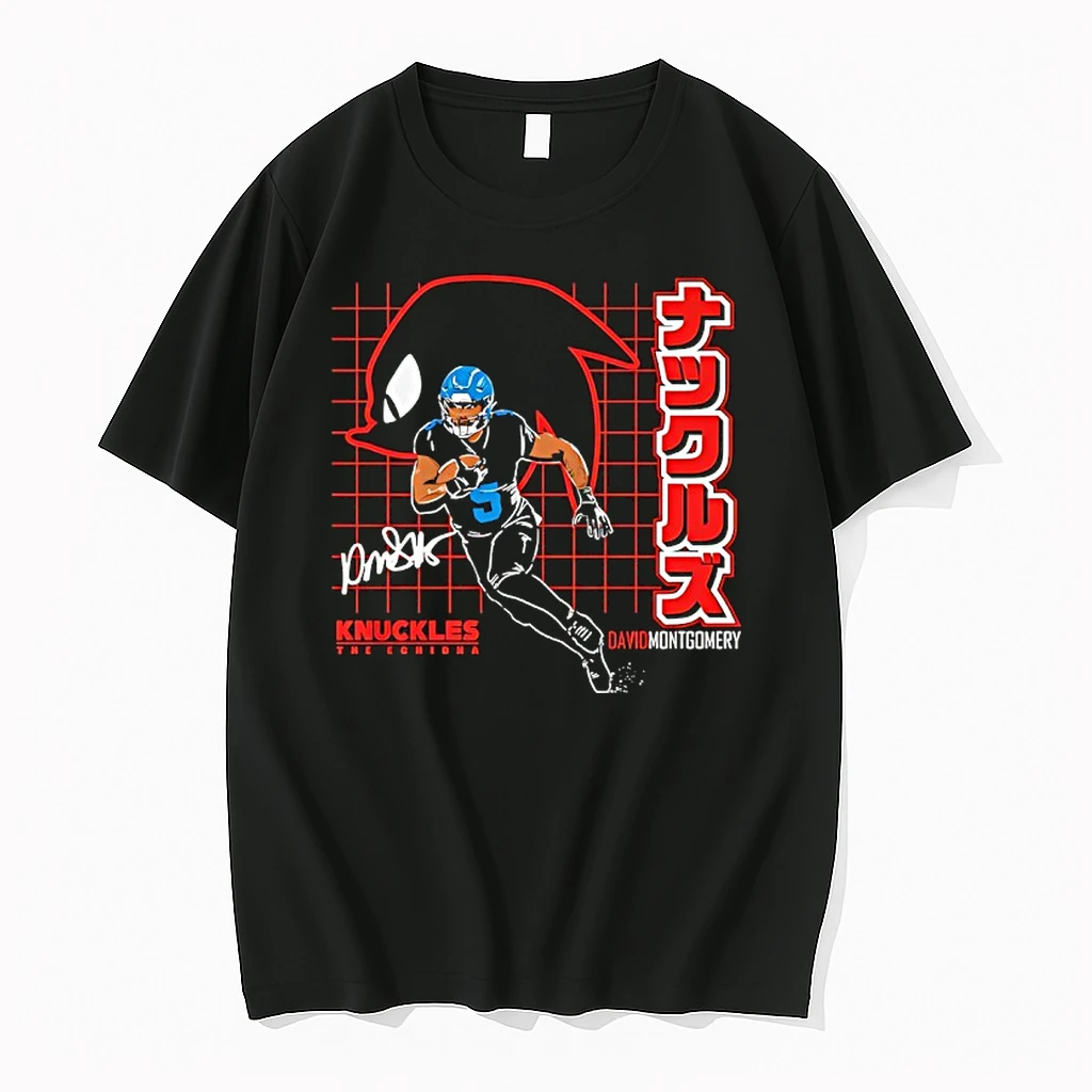Knuckles The Echidna David Montgomery Detroit Lions Football Shirts