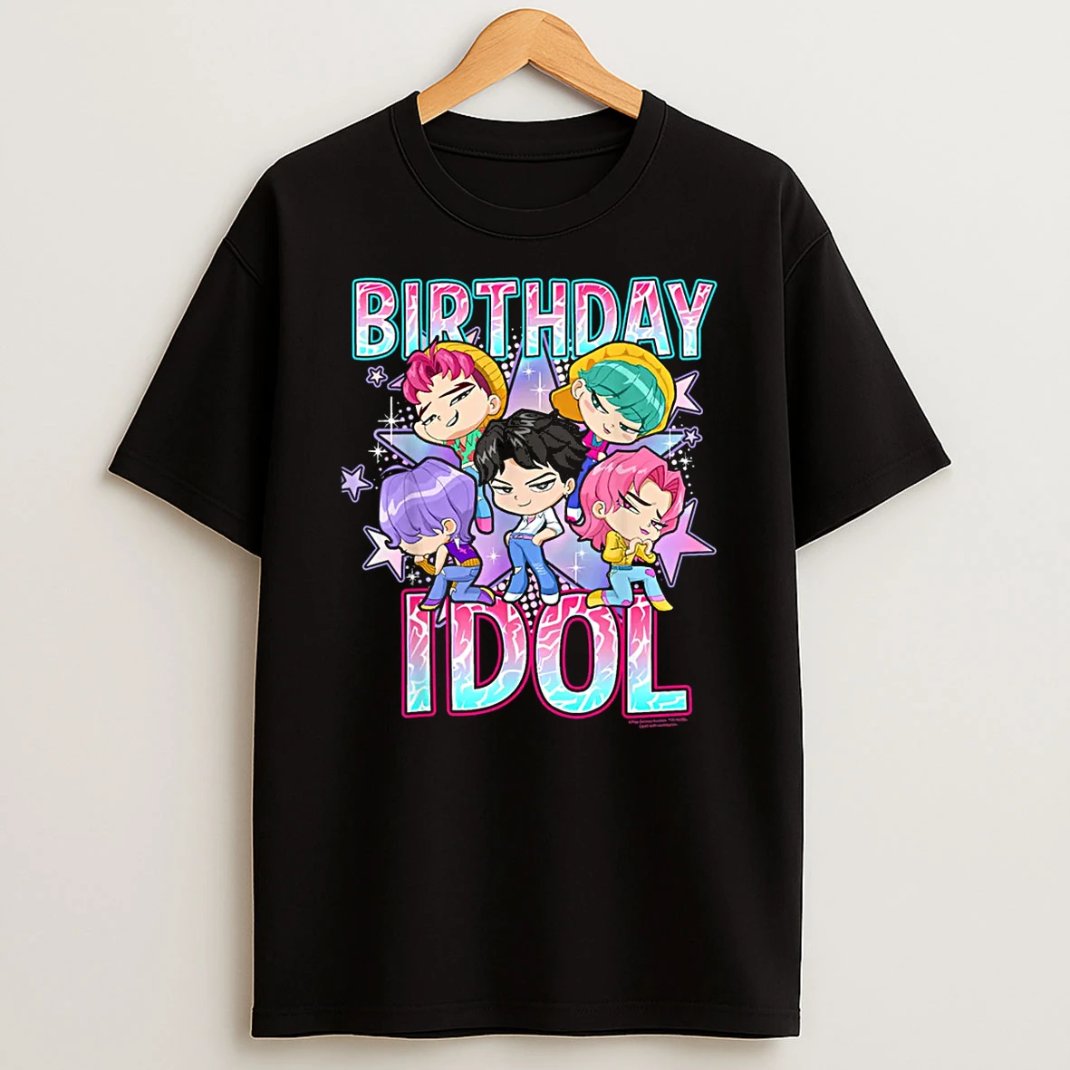 Kpop Demon Hunters Birthday Idol Cute Chibi Group Shot Shirts
