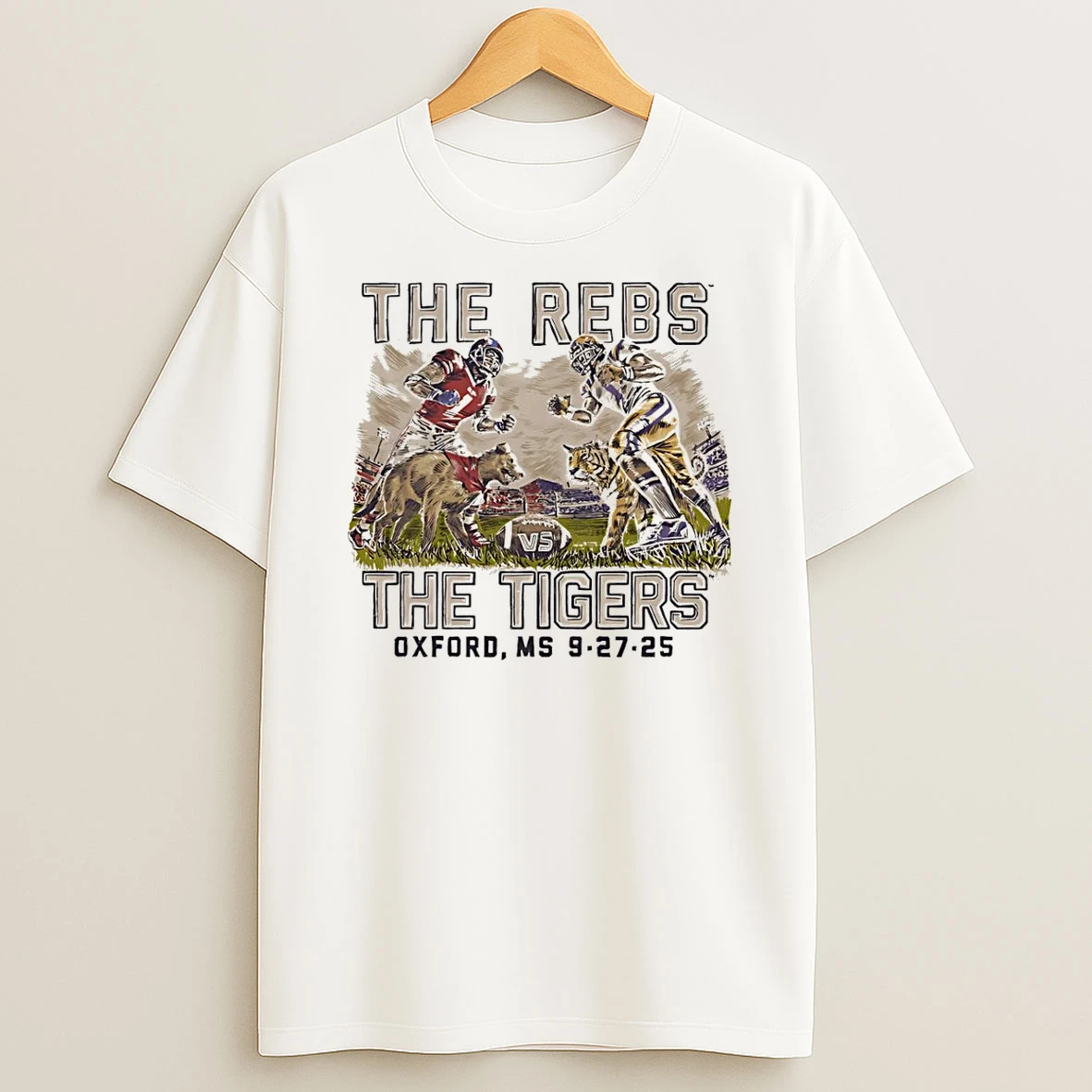 Lsu Vs Ole Miss Game Day 2025 The Rebs The Tigers Mascot Shirts