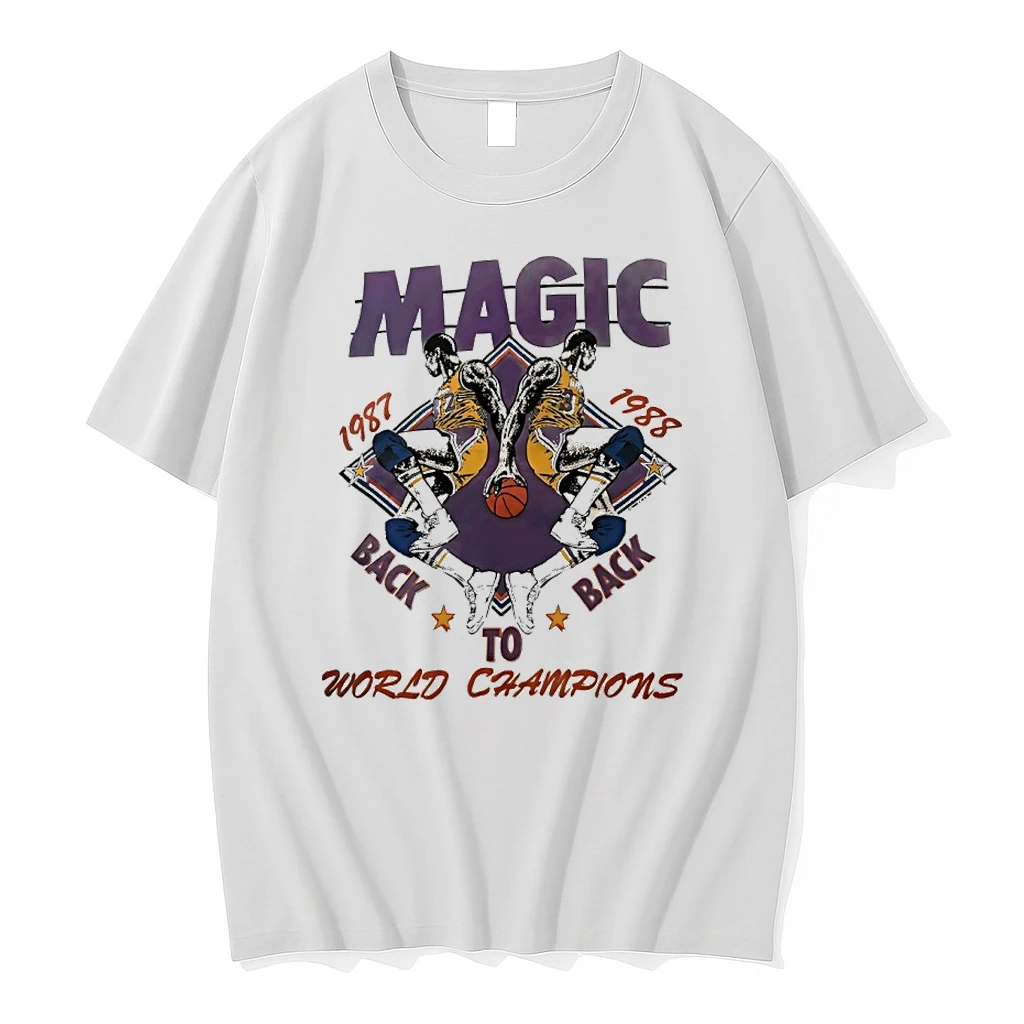 Lakers Magic Johnson Back To Back 1987 1988 World Champions Shirts