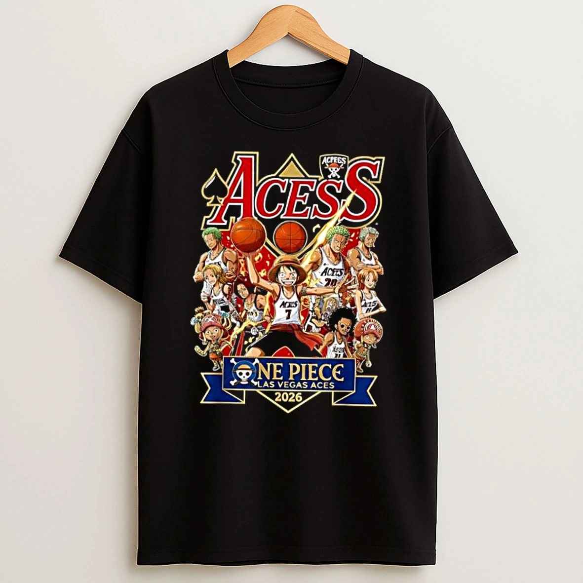 Las Vegas Aces X One Piece 2026 Cartoon Shirts