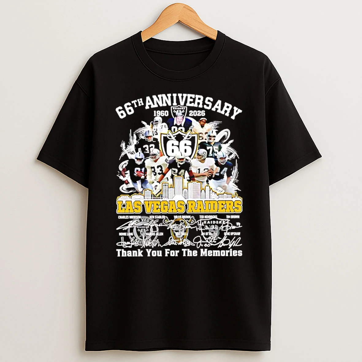 Las Vegas Raiders 66th Anniversary 1960 2026 Thank You For The Memories Signatures Shirts