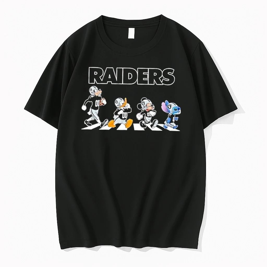 Las Vegas Raiders X Disney Stitch Mickey Donald Duck Goofy Abbey Road Shirts