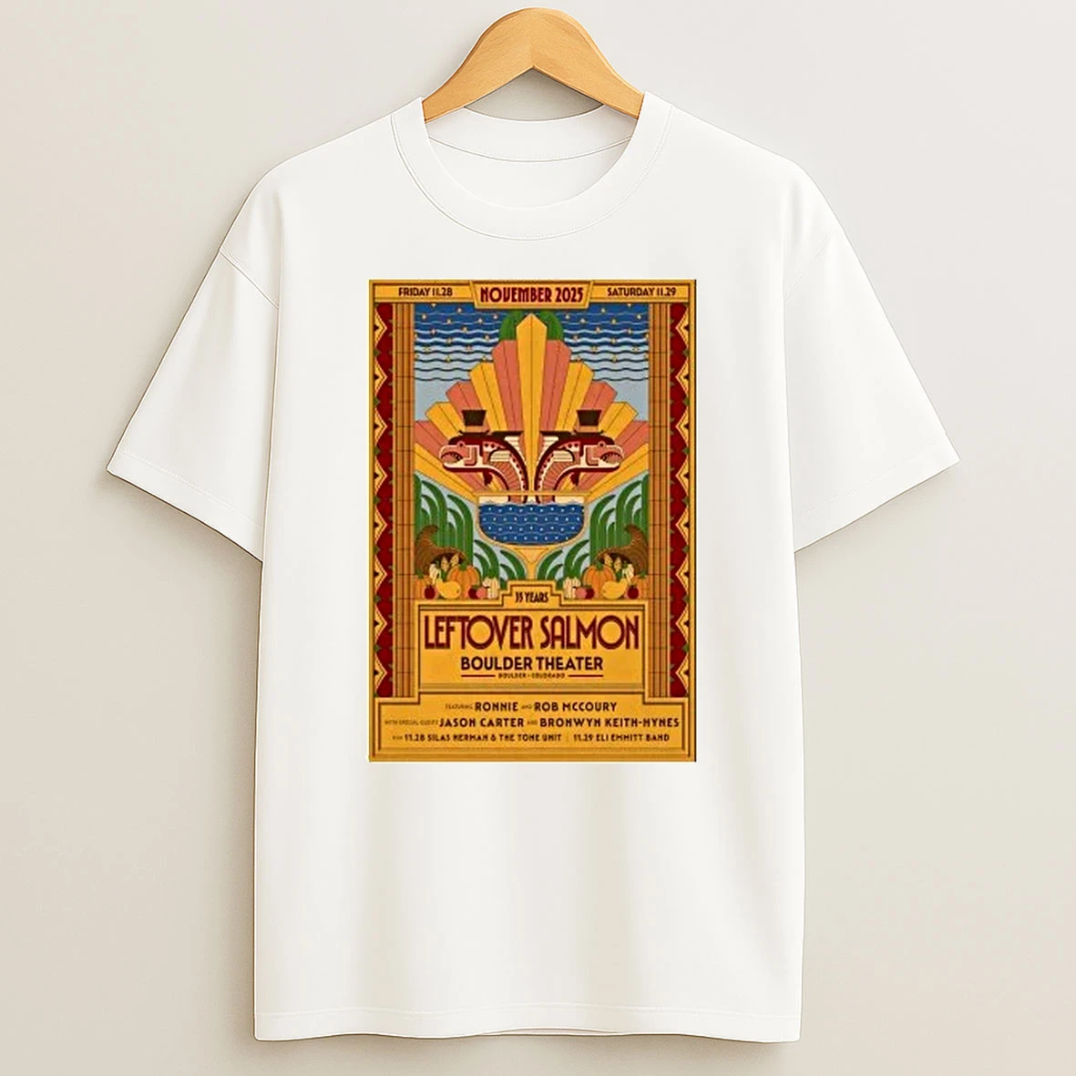 Leftover Salmon Event Boulder On Nov 28 29 2025 Shirts