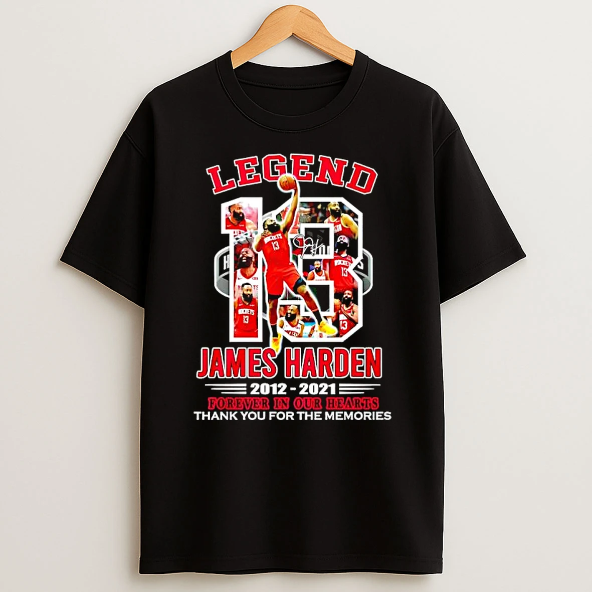 Legend James Harden Houston Rockets 2012 2021 Thank You For The Memories Signature Shirts