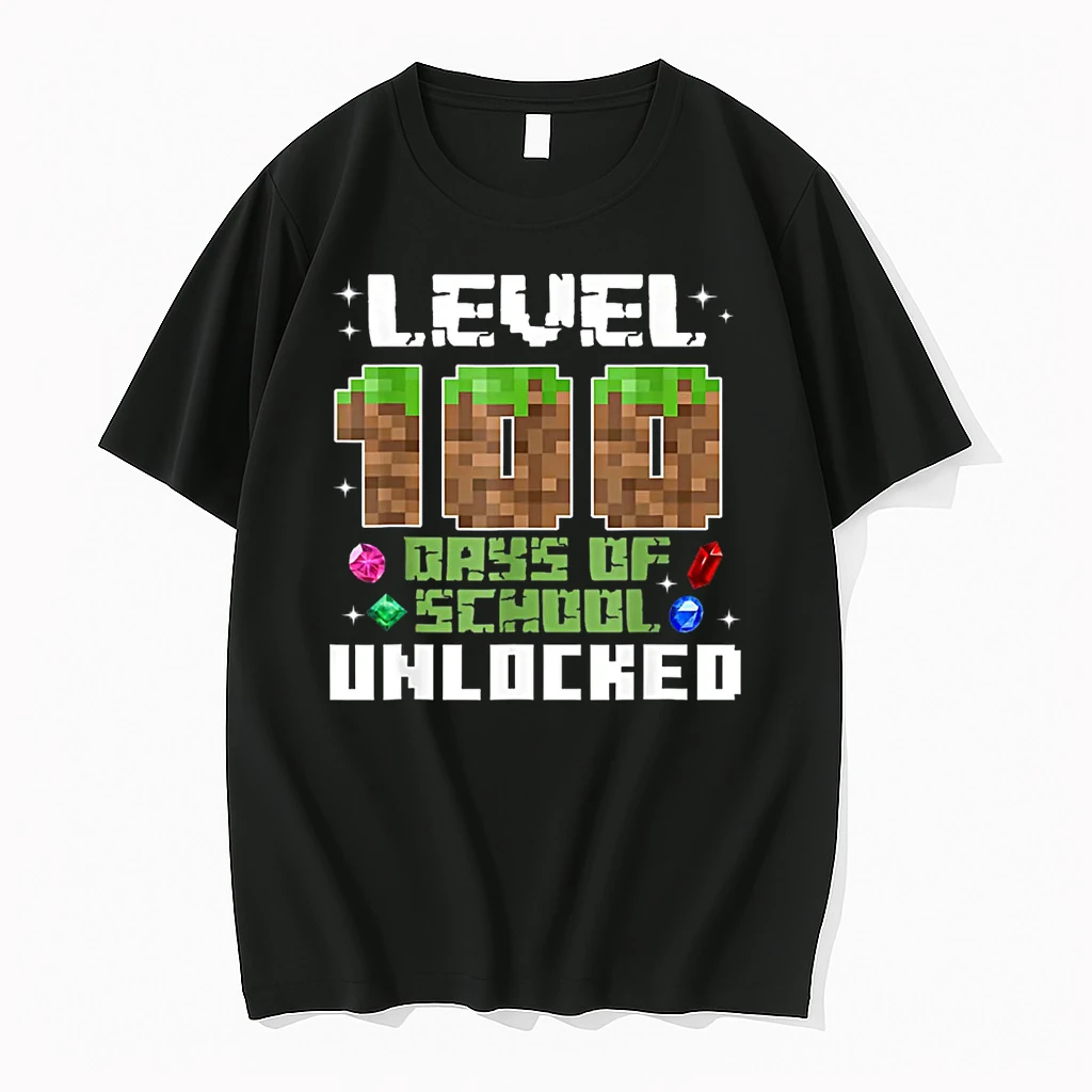 Level 100 Days Of School Unlocked Gamer Shirts