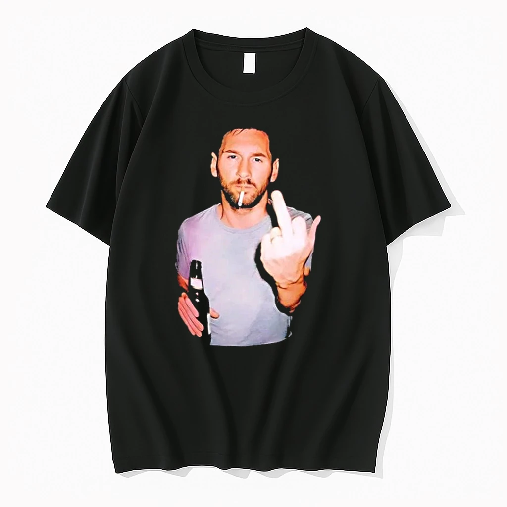 Lionel Messi Smoking And Drinking Beer Thug Life Fuck Shirts