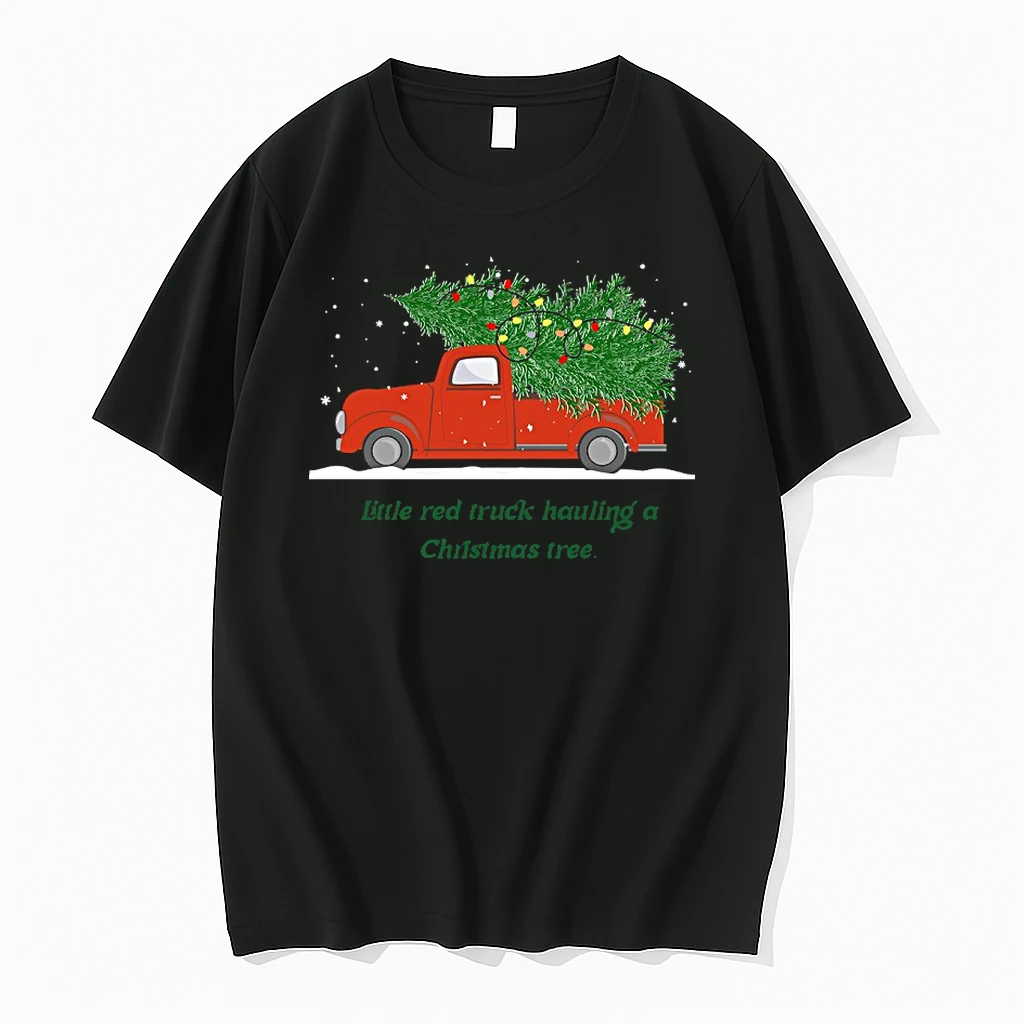 Little Red Truck Hauling A Christmas Tree 2025 Shirts