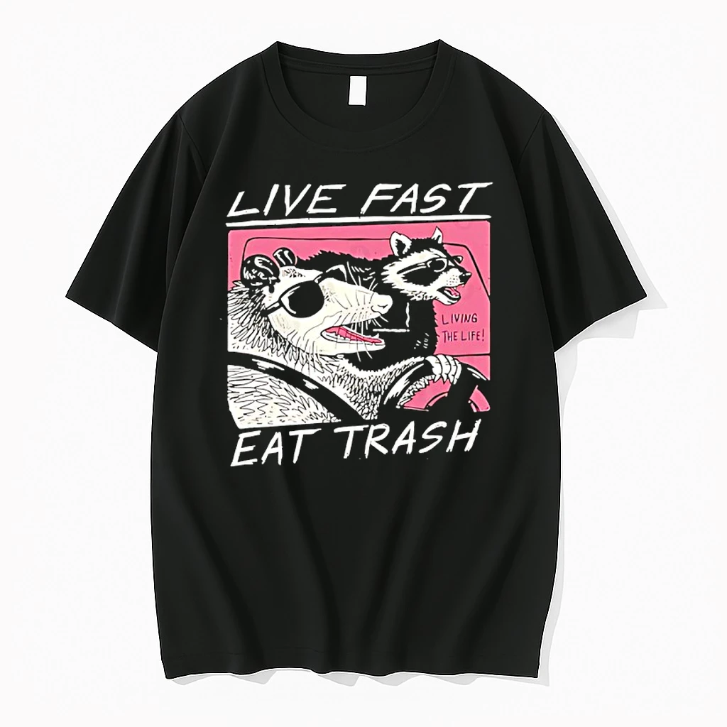 Live Fast Eat Trash Opossum Raccoon Shirts