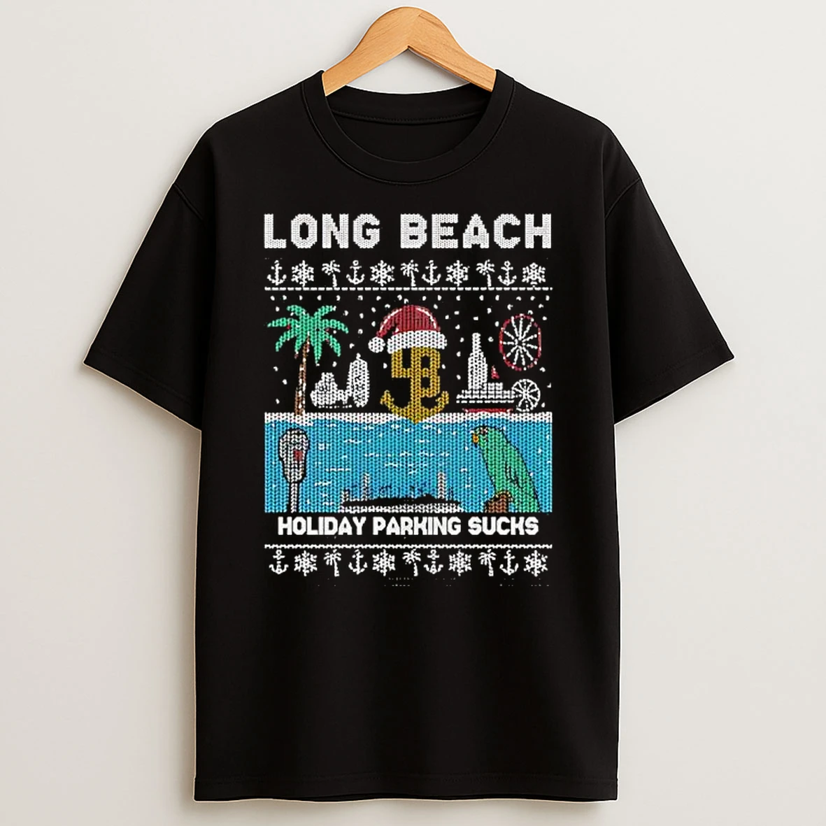Long Beach Holiday Parking Sucks Ugly Christmas Shirts