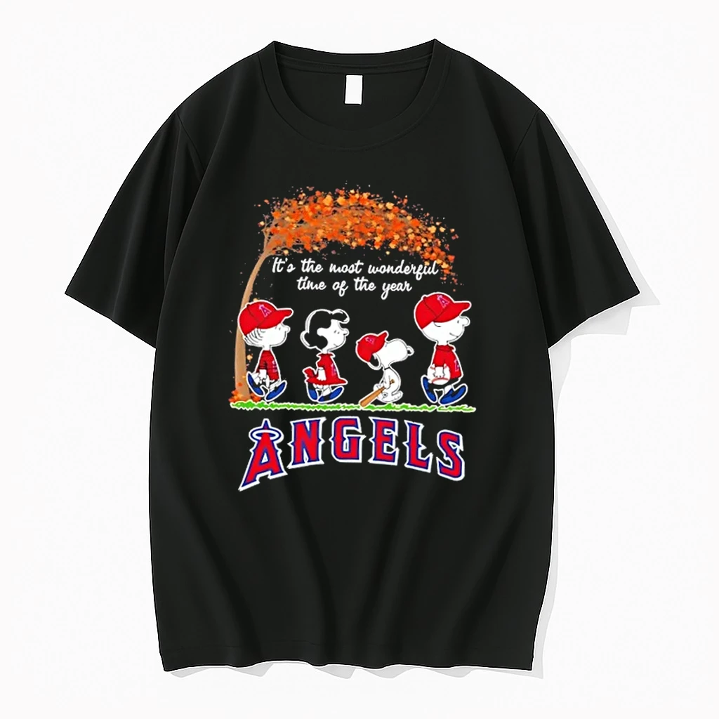 Los Angeles Angels X Peanuts Snoopy And Friends Autumn Its The Most Wonderful Time Of The Year Shirts