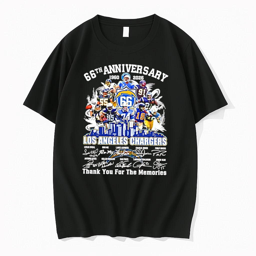 Los Angeles Chargers 66th Anniversary 1960 2026 Thank You For The Memories Signatures Shirts