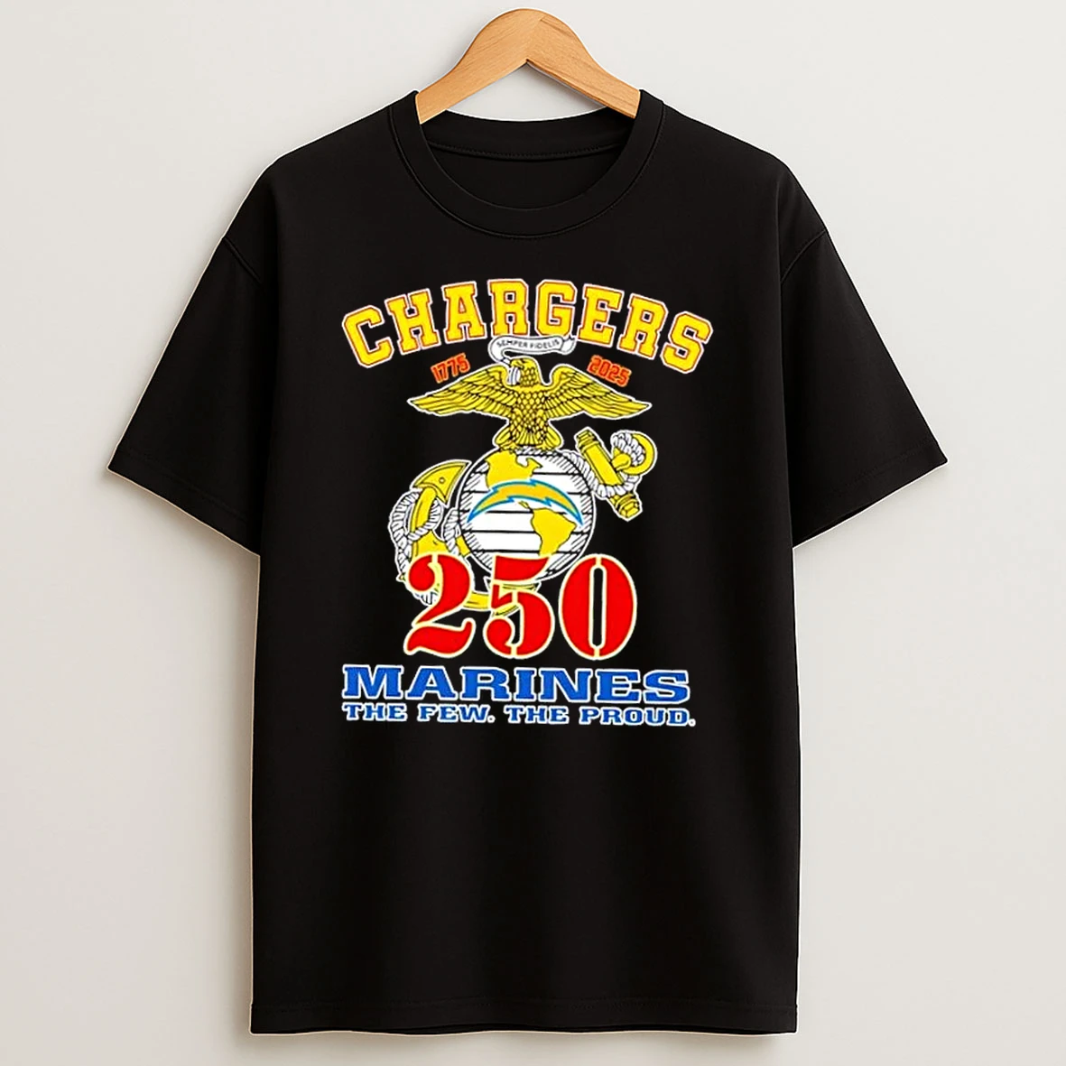 Los Angeles Chargers X U S M C 250th Birthday Celebration Shirts