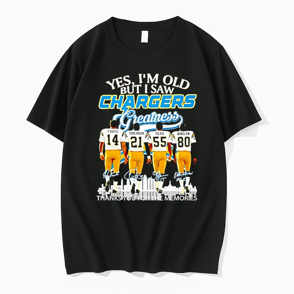 Los Angeles Chargers Yes Im Old But I Saw Greatness Thank You For The Memories Signature Shirts