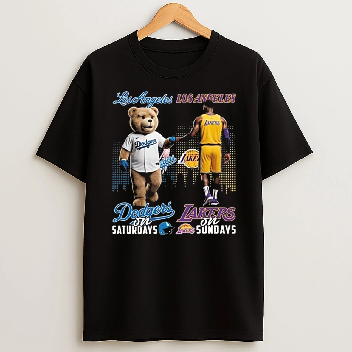 Los Angeles Dodgers On Saturdays X Los Angeles Lakers On Sundays Mascot 2026 Shirts