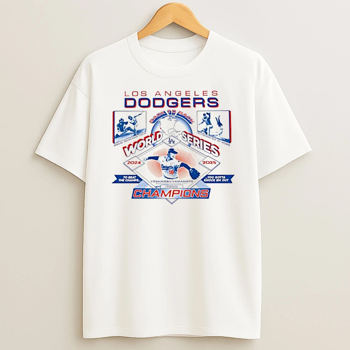 Los Angeles Dodgers World Series Champions 2024 And 2025 Miguel Rojas And Yoshinobu Yamamoto Shirts