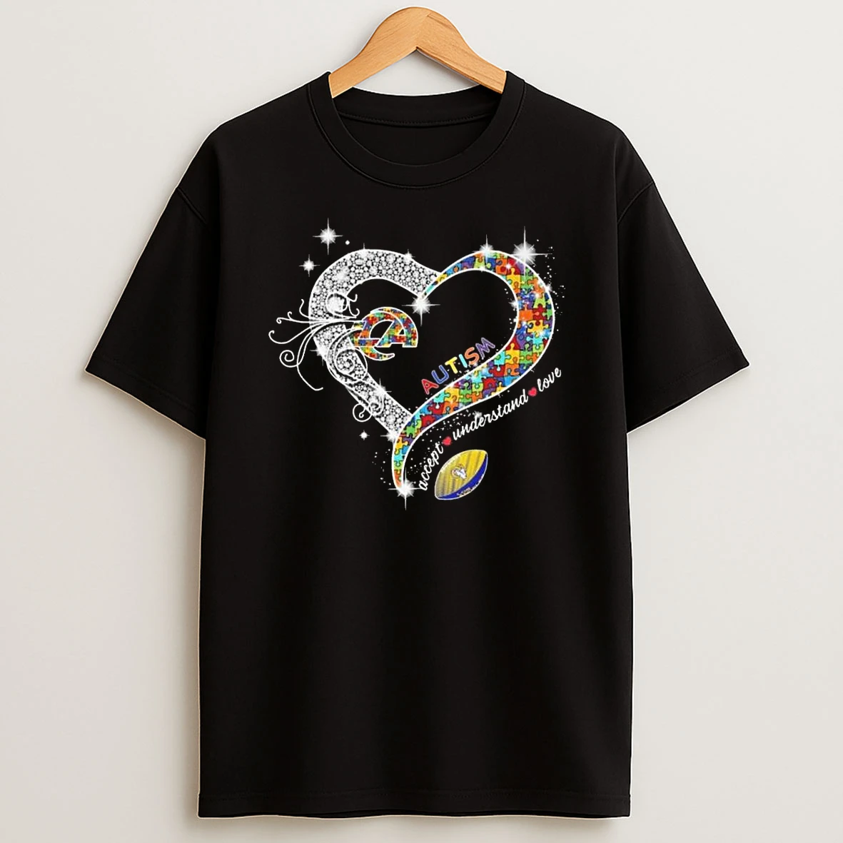 Los Angeles Rams Accept Understand Love Autism Diamond Heart 2026 Shirts